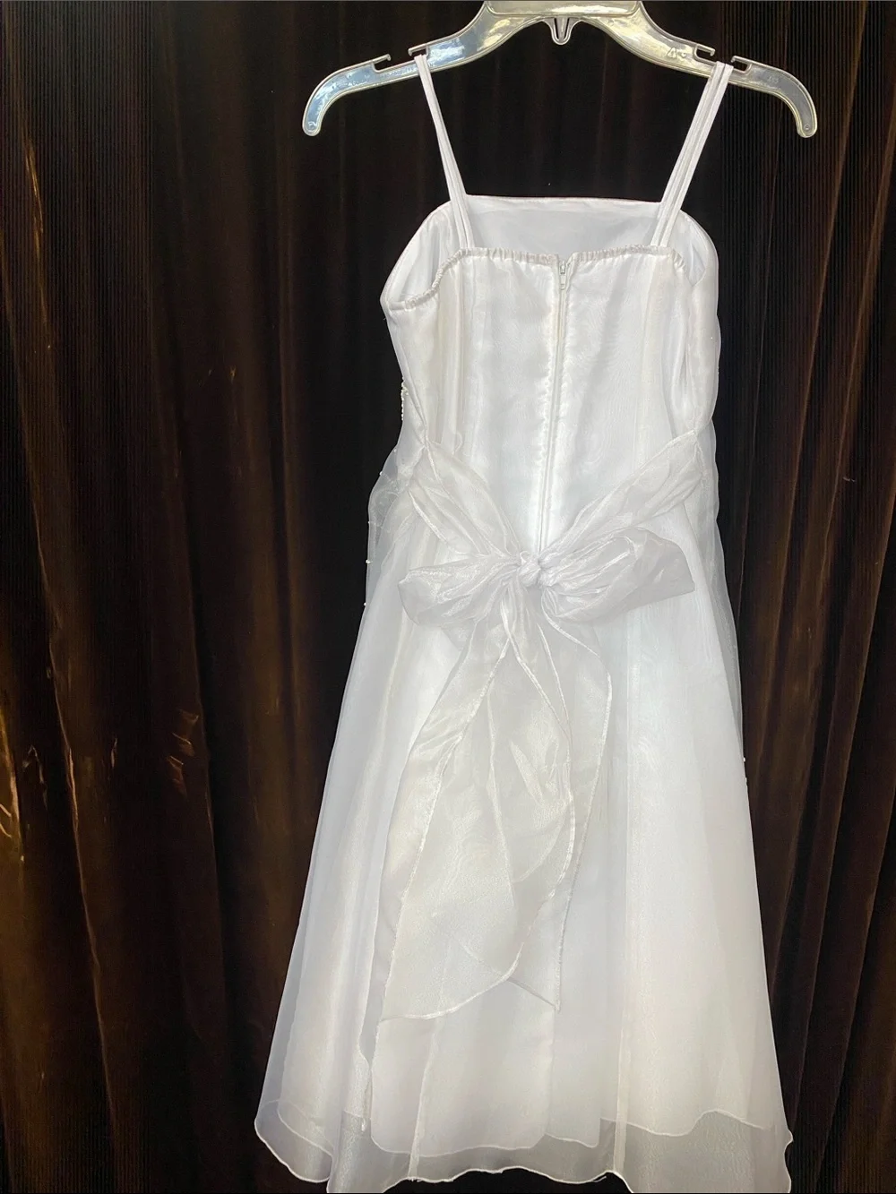 Lily White Formal Girls Dress with Sheer Scarf New Without Tag